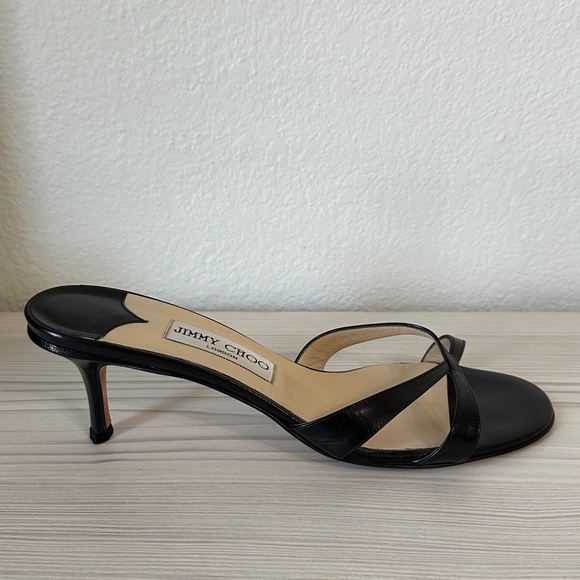 Vintage Jimmy Choo Kitten Heels Black Leather 39 - Picture 5 of 16